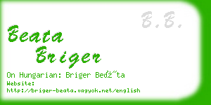 beata briger business card